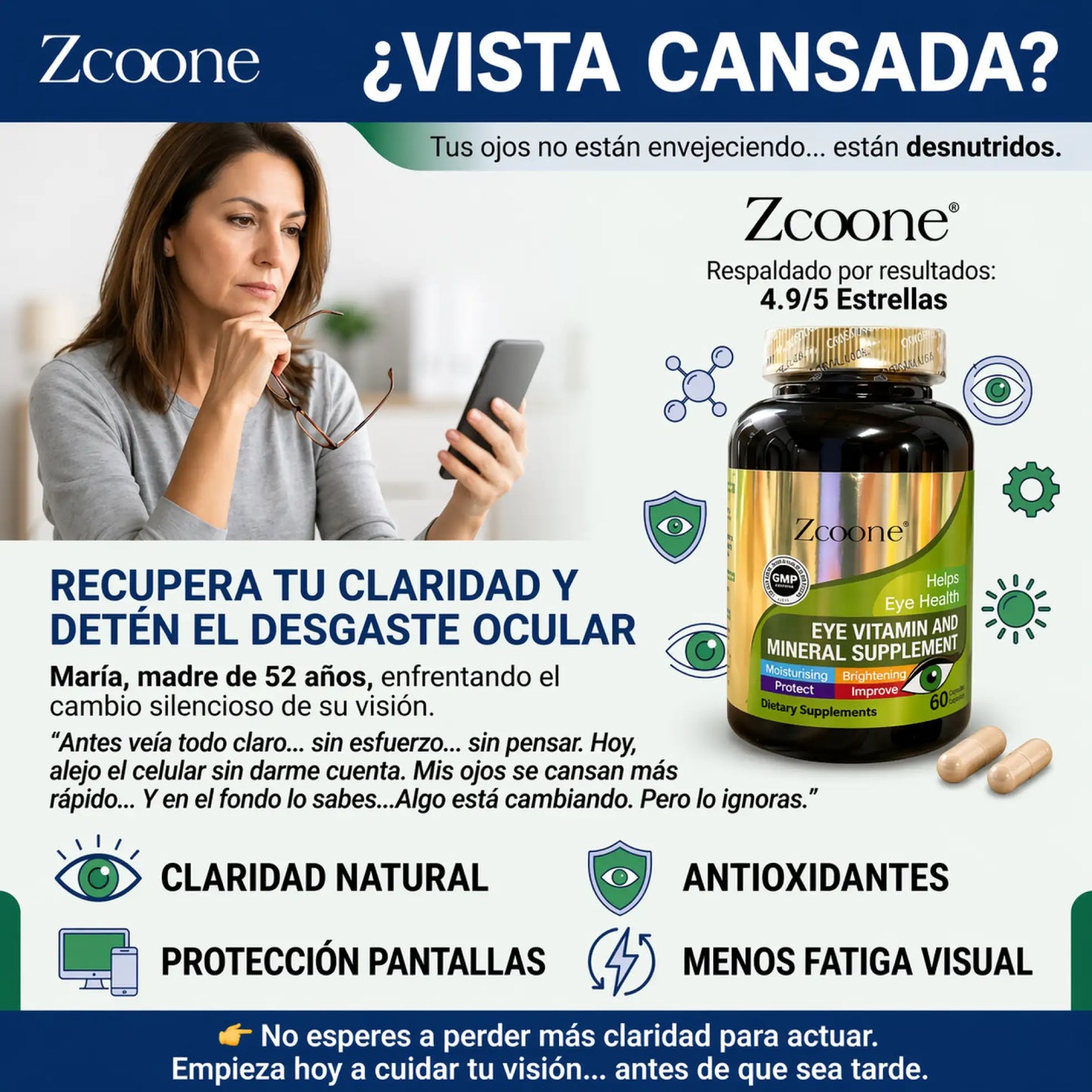 ZOOONE X 90 CAPS Suplemento para ojos
