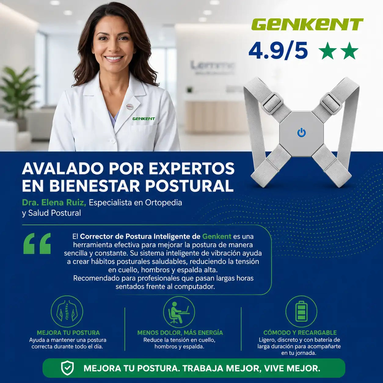Corrector De Postura Inteligente Unisex