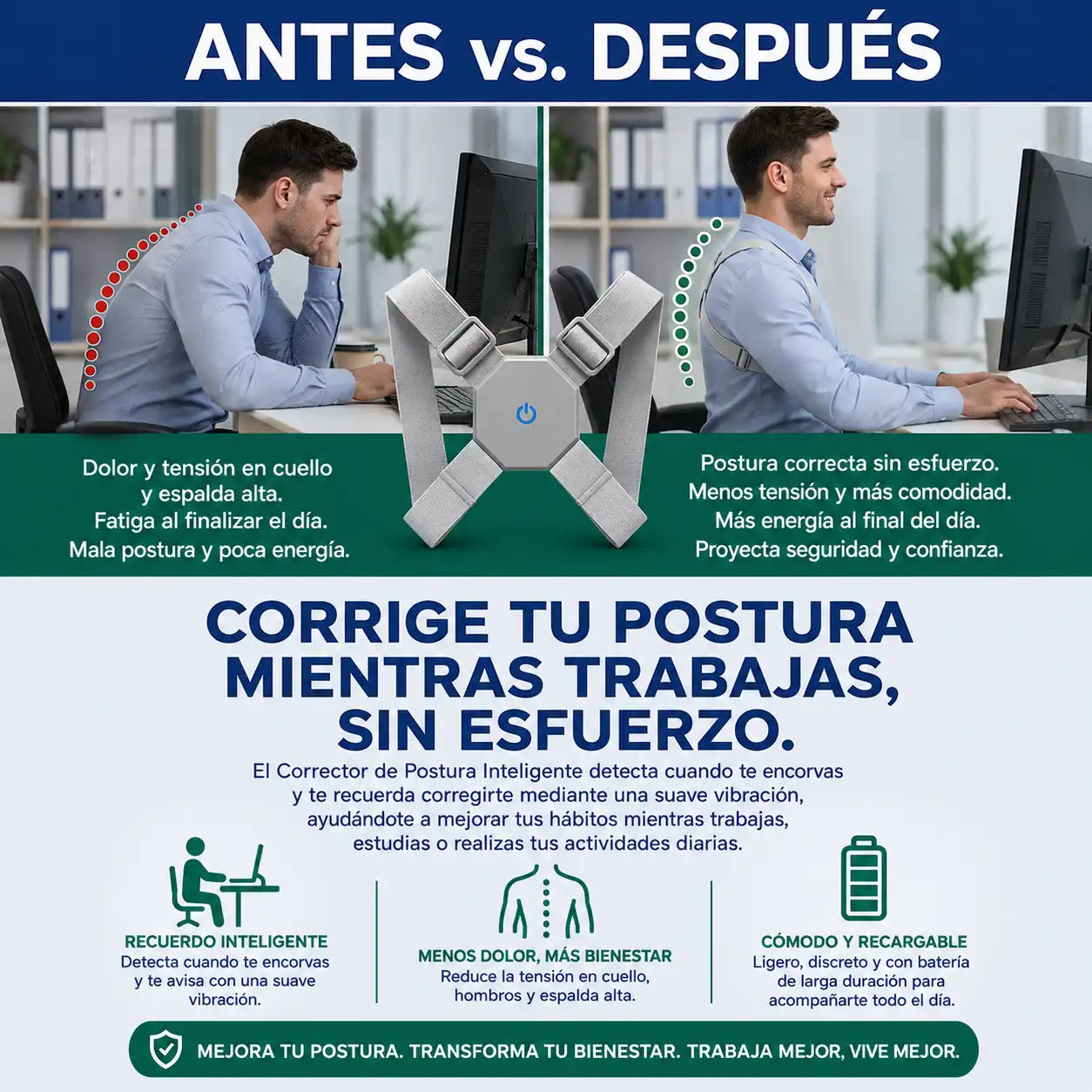 Corrector De Postura Inteligente Unisex